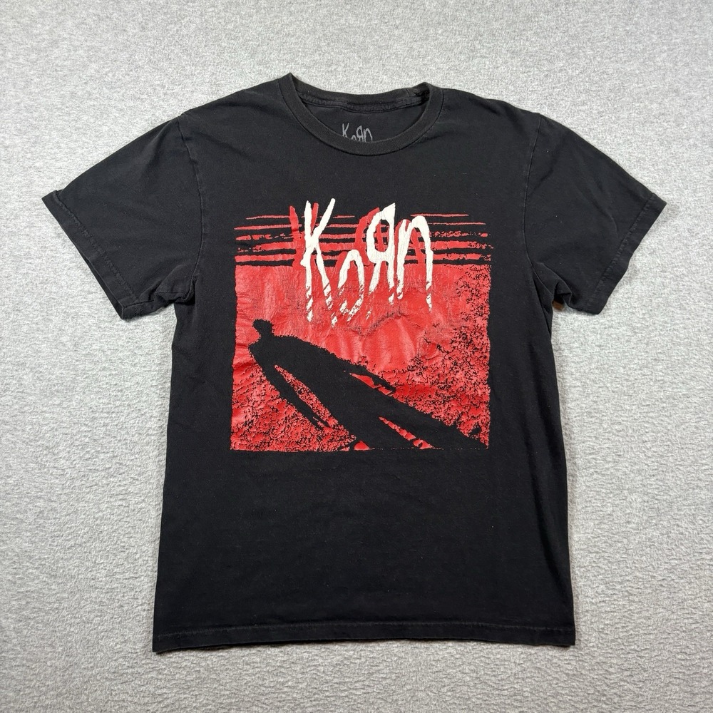 Korn Shadow Man Self Titled Album Graphic T Shirt Mens Small Black Red Band Tee